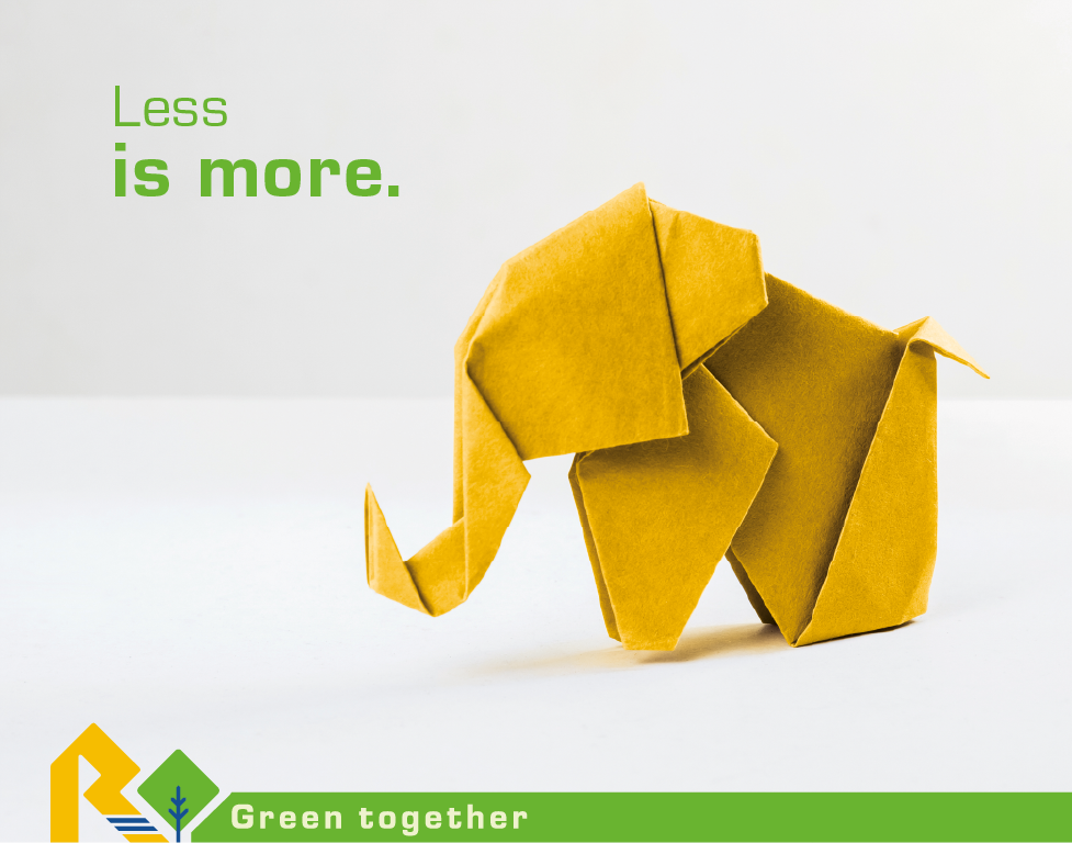 green together origami elefante